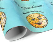 Over het Moon Baby shower Cadeaupapier (Rol Hoek)