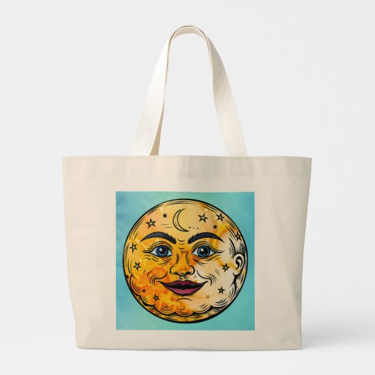 Over het Moon Baby shower Grote Tote Bag (Achterkant)