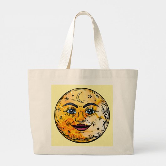 Over het Moon Baby shower Grote Tote Bag (Achterkant)