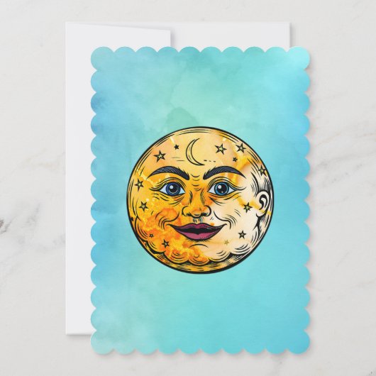 Over het Moon Baby shower Kaart (Achterkant)