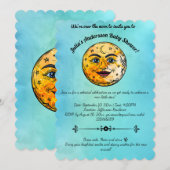 Over het Moon Baby shower Kaart (Voorkant / Achterkant)