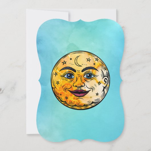 Over het Moon Baby shower Kaart (Achterkant)