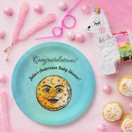 Over het Moon Baby shower Papieren Bordje (Feest)