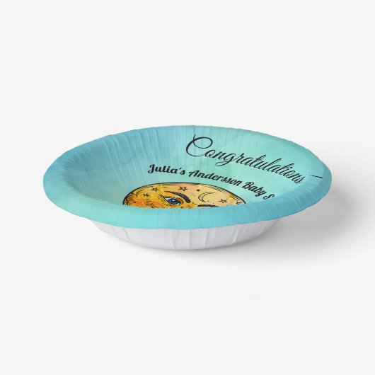 Over het Moon Baby shower Papieren Kommen (Gebogen)