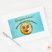 Over het Moon Baby shower Rechthoekige Sticker (Envelop)