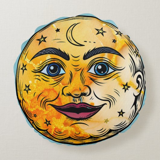 Over het Moon Baby shower Rond Kussen (Achterkant)