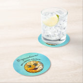 Over het Moon Baby shower Ronde Kartonnen Onderzetter (Insitu)