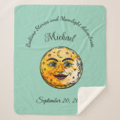 Over het Moon Baby shower Sherpa Deken (Voorkant)