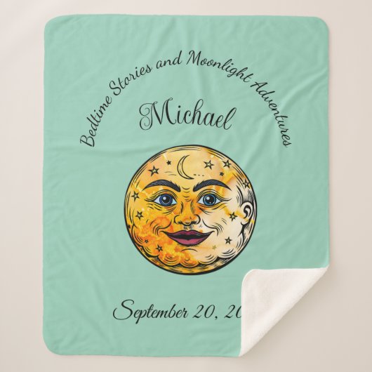 Over het Moon Baby shower Sherpa Deken (Voorkant)