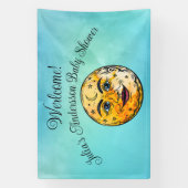 Over het Moon Baby shower Spandoek (Verticaal)