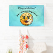 Over het Moon Baby shower Spandoek (Insitu)