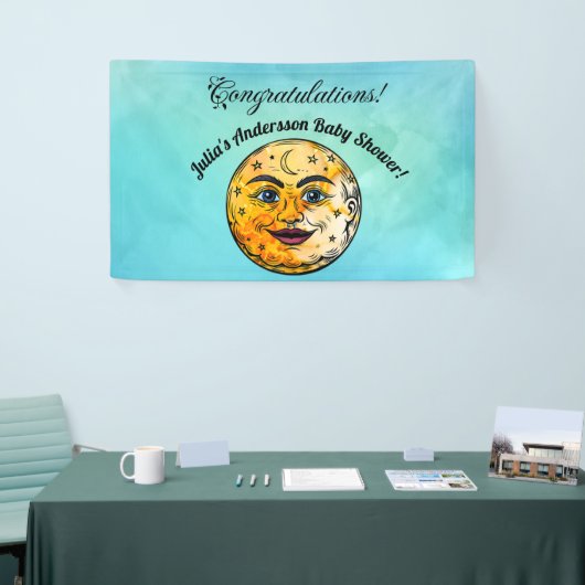 Over het Moon Baby shower Spandoek (Beurs)
