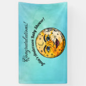 Over het Moon Baby shower Spandoek (Verticaal)