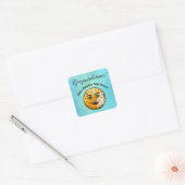 Over het Moon Baby shower Vierkante Sticker (Envelop)
