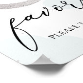 Over het Moon Blue en Silver Favors Sign Poster (Hoek)