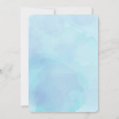 Over het Moon Blue Waterverf Baby shower Kaart (Achterkant)