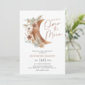 Over het Moon Boho Genderneutrale Baby shower Inv Kaart (Staand voorkant)
