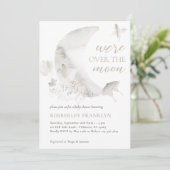 Over het Moon Boho Genderneutrale Baby shower Kaart (Staand voorkant)