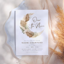 Over het Moon Boho Palm en Pampas Grass Baby showe