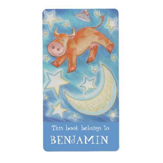 Over het Moon bookplate label (Voorkant)