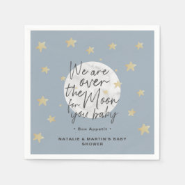 Over het Moon Boy Baby shower Paper Napkins Servet