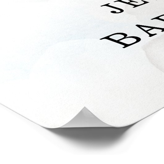 Over het Moon Boy Blue Baby shower Welkom Poster (Hoek)