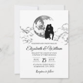 Over het Moon Elegant Wedding Kaart (Voorkant)