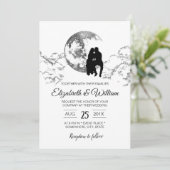 Over het Moon Elegant Wedding Kaart (Staand voorkant)