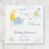 Over het Moon Elephant Baby shower Bedankjes Labels (Achterkant)