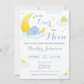 Over het Moon Elephant Baby shower Kaart (Voorkant)