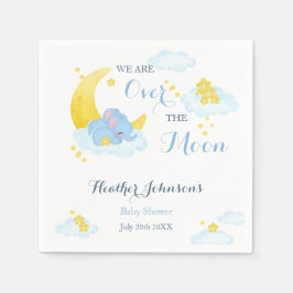 Over het Moon Elephant Baby shower Servet