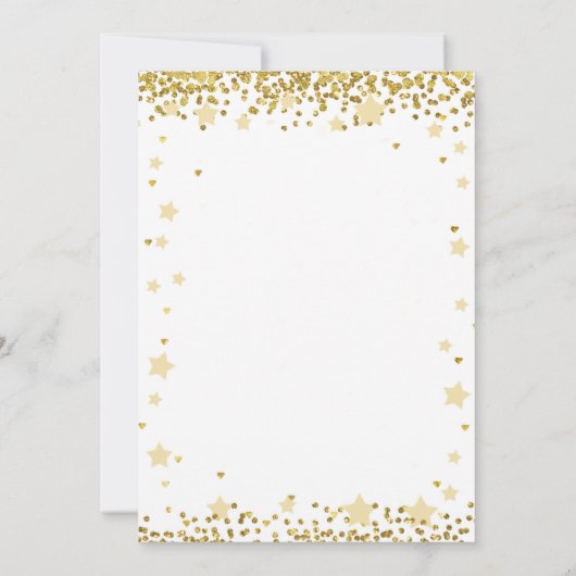 Over het Moon Gold Baby shower Kaart (Achterkant)