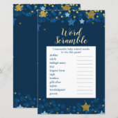 Over het Moon Gold Baby shower Word Scramble (Voorkant / Achterkant)