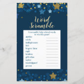 Over het Moon Gold Baby shower Word Scramble (Voorkant)