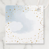 Over het Moon Gold en Blue Baby shower Hanging Bedankjes Labels (Achterkant)