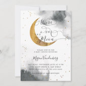 Over het Moon Gold Gender Neutrale Baby shower Kaart (Voorkant)