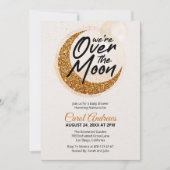 Over het Moon Gold Glitter-Baby shower Kaart (Voorkant)