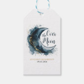 Over het Moon Gold Stars Blue Baby shower Cadeaulabel (Voorkant)