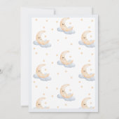 Over het Moon Gold Stars Blue Baby shower Kaart (Achterkant)