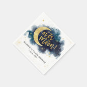 Over het Moon Gold Stars Blue Baby shower Servet (Hoek)
