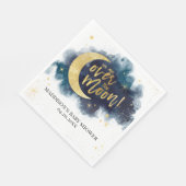 Over het Moon Gold Stars Blue Baby shower Servet (Hoek)