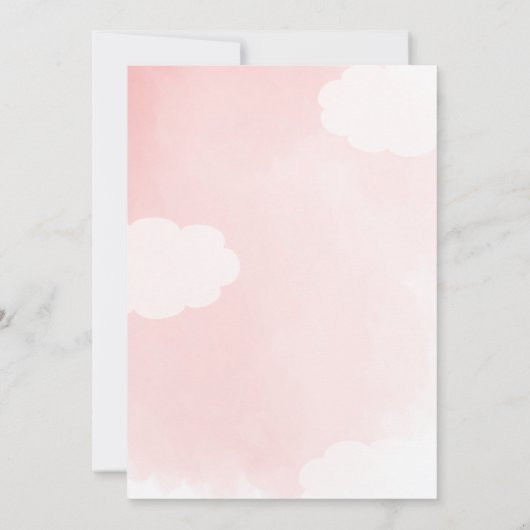 Over het Moon Gold Stars Roze Baby shower Kaart (Achterkant)