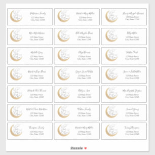 Over het Moon Guest Address Envelope Stickers