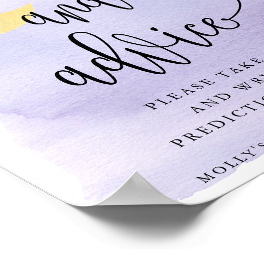 Over het Moon Paars Predications & Advice Display Poster (Hoek)