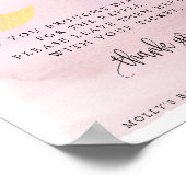 Over het Moon Pink Baby Diaper over rotatiescherm Poster (Hoek)