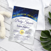 Over het Moon Space Baby shower Kaart