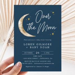 Over het Moon Theme Indigo Baby shower Kaart