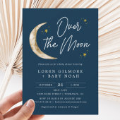 Over het Moon Theme Indigo Baby shower Kaart