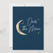 Over het Moon Theme Indigo Baby shower Kaart (Achterkant)