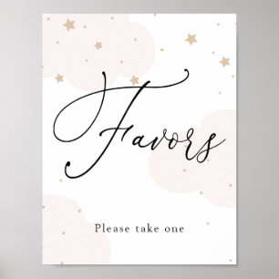 Over het Moon Twinkle Star Favors-teken Poster